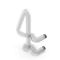 Neon Tube Light Number 4 PNG & PSD Images