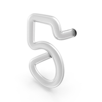 Neon Tube Light Number 5 PNG & PSD Images