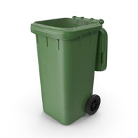 Green Open Wheeled Garbage Bin PNG & PSD Images