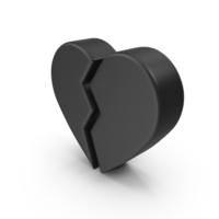 Broken Heart Black PNG & PSD Images