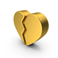 Broken Heart Gold PNG & PSD Images