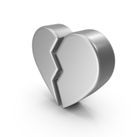 Broken Heart Silver PNG & PSD Images