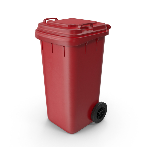 Red Wheeled Garbage Bin PNG & PSD Images