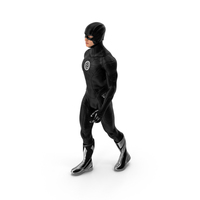 Masked Superhero Walking Pose PNG & PSD Images