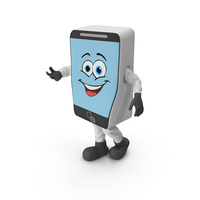 Smiling Mascot Character IPhone Walking PNG & PSD Images