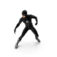 Superhero Wearing Black Suit Fighting Pose PNG & PSD Images