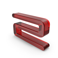 Red Glass Korean Letter R (L) PNG & PSD Images