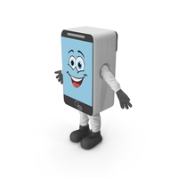 White Phone Mascot A Pose PNG & PSD Images