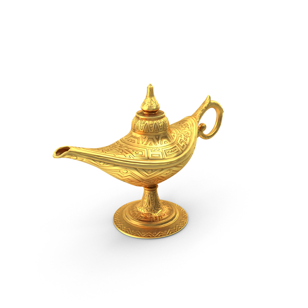 Aladdin Magic Lamp Vintage Gold PNG & PSD Images