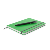 Green Notebook And Pen PNG & PSD Images