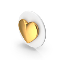 GOLDEN HEART SYMBOL PNG & PSD Images