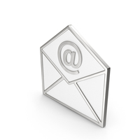 EMAIL SYMBOL SILVER WHITE PNG & PSD Images