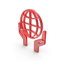HAND AND GLOBE SYMBOL RED PNG & PSD Images