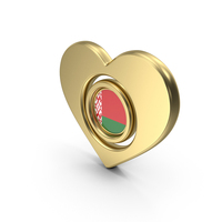Gold Flag Heart Icon Of Belarus PNG & PSD Images