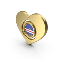 Gold Flag Heart Icon Of Cape Verde PNG & PSD Images