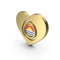 Gold Flag Heart Icon Of Kiribati PNG & PSD Images