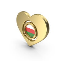 Gold Flag Heart Icon Of Oman PNG & PSD Images