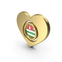 Gold Flag Heart Icon Of Republic Of Abkhazia PNG & PSD Images