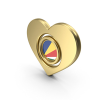 Gold Flag Heart Icon Of Seychelles PNG & PSD Images