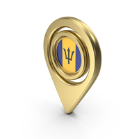 Gold Location Flag Icon Of Barbados PNG & PSD Images