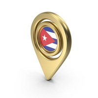 Gold Location Flag Icon Of Cuba PNG & PSD Images