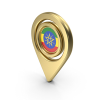 Gold Location Flag Icon Of Ethiopia PNG & PSD Images
