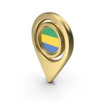 Gold Location Flag Icon Of Gabon PNG & PSD Images