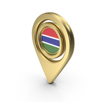 Gold Location Flag Icon Of Gambia PNG & PSD Images