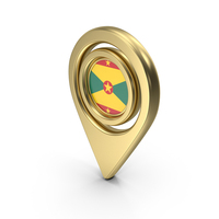 Gold Location Flag Icon Of Grenada PNG & PSD Images