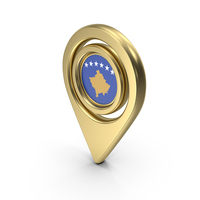 Gold Location Flag Icon Of Kosovo PNG & PSD Images