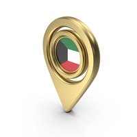 Gold Location Flag Icon Of Kuwait PNG & PSD Images