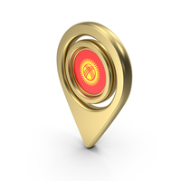 Gold Location Flag Icon Of Kyrgyzstan PNG & PSD Images
