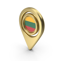 Gold Location Flag Icon Of Lithuania PNG & PSD Images