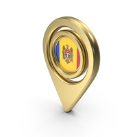 Gold Location Flag Icon Of Moldova PNG & PSD Images