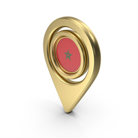Gold Location Flag Icon Of Morocco PNG & PSD Images