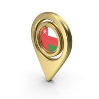 Gold Location Flag Icon Of Oman PNG & PSD Images