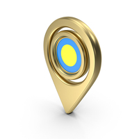 Gold Location Flag Icon Of Palau PNG & PSD Images