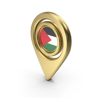 Gold Location Flag Icon Of Palestine PNG & PSD Images