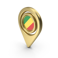 Gold Location Flag Icon Of Republic Of Congo PNG & PSD Images