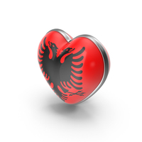 Heart Shape Flag of Albania PNG & PSD Images