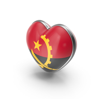 Heart Shape Flag Of Angola PNG & PSD Images