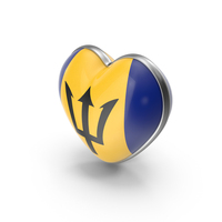 Heart Shape Flag of Barbados PNG & PSD Images