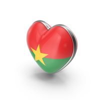 Heart Shape Flag of Burkina Faso PNG & PSD Images