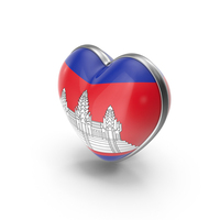 Heart Shape Flag of Cambodia PNG & PSD Images