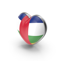 Heart Shape Flag of Central African Republic PNG & PSD Images