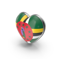Heart Shape Flag of Dominica PNG & PSD Images