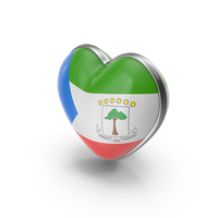 Heart Shape Flag of Equatorial Guinea PNG & PSD Images