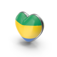 Heart Shape Flag of Gabon PNG & PSD Images