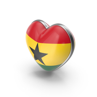 Heart Shape Flag of Ghana PNG & PSD Images