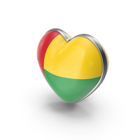 Heart Shape Flag of Guinea Bissau PNG & PSD Images